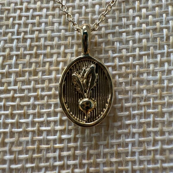 Jilly Box Radish Necklace By Sugar Blossom Gold Tone Pendant On Dainty Chain - Picture 5 of 10
